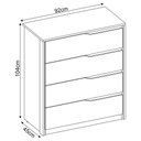 Ver imagem 3 de Cômoda Cristal c/ 4 Gavetas Amêndola/Grafito para Quarto