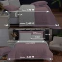 Ver imagem 4 de Kit Edredom Queen 3 Peças Dupla Face 200 Fios 240x220 Rosa e Branco Casa Dona
