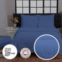 Ver imagem 2 de Kit Edredom Queen 3 Peças Dupla Face 200 Fios 240x220 Azul Casa Dona