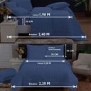 Ver imagem 4 de Kit Edredom Queen 3 Peças Dupla Face 200 Fios 240x220 Azul Casa Dona