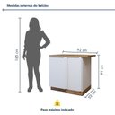 Ver imagem 4 de Balcão Canto Direita Esquerda 1 Porta com Rodapé 92 x 52cm 100% MDF Rainha Branco/Nature