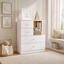 Ver imagem 1 de Cômoda Quarto Infantil 75cm 4 Gavetas e Nicho Cute Branco/Jequitibá H02 D'Rossi