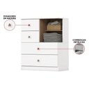 Ver imagem 4 de Cômoda Quarto Infantil 75cm 4 Gavetas e Nicho Cute Branco/Jequitibá H02 D'Rossi