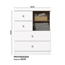 Ver imagem 5 de Cômoda Quarto Infantil 75cm 4 Gavetas e Nicho Cute Branco/Jequitibá H02 D'Rossi