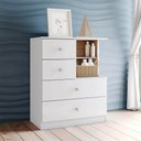 Ver imagem 6 de Cômoda Quarto Infantil 75cm 4 Gavetas e Nicho Cute Branco/Jequitibá H02 D'Rossi