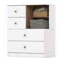 Ver imagem 3 de Cômoda Quarto Infantil 75cm 4 Gavetas e Nicho Cute Branco/Jequitibá H02 D'Rossi
