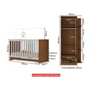 Ver imagem 2 de Berço 3 em 1 com Guarda-roupas 2 Portas 1 Gaveta e Colchão Incluso Doce de Leite Multimóveis