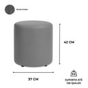 Ver imagem 5 de Puff Banqueta Redondo Decorativo Pufe Luxuoso Decoração Cinza