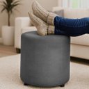 Ver imagem 3 de Puff Banqueta Redondo Decorativo Pufe Luxuoso Decoração Cinza
