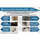 Ver imagem 2 de Módulo de Quarto Solteiro Guarda Roupa Mc10 Seletto C/ 2 Portas de Correr e 3 Gavetas Areia/