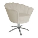 Ver imagem 2 de Poltrona Decorativa Pétala Base Giratória Metal Suede Bege Mz Decor