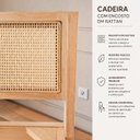 Ver mais imagens de 2 Banqueta Cozinha Encosto Palhinha Médio Madeira Claro:Linho Cru