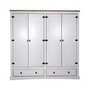 Ver imagem 2 de Guarda Roupas 4 Portas 2 Gavetas Madeira Maciça Branco