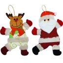 Ver imagem 1 de Kit 4 Enfeites Árvore de Natal Papai Noel e Rena Natalino