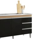Ver imagem 1 de Balcão Gabinete de Pia para Cozinha sem Tampo 120cm Andréia Amêndoa/preto- Mabe Magazine