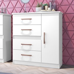 Cômoda 4 Gavetas 1 Porta Caribe 508 Móveis Doripel - 1