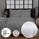 Ver imagem 2 de Kit Edredom Queen 3 Peças Dupla Face 200 Branco Fios 240x220 Casa Dona