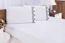 Ver imagem 2 de Jogo lençol quarto casal queen bordado 3peças branco Petróleo