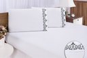 Ver imagem 5 de Jogo lençol quarto casal queen bordado 3peças branco Petróleo