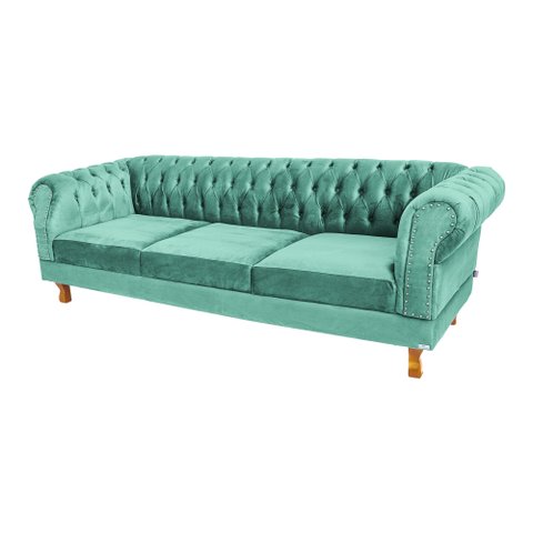 Dois Sofás Chesterfield Duque 3 lugares 2,30 - Suede Acqua / sala de estar, recepção, barb