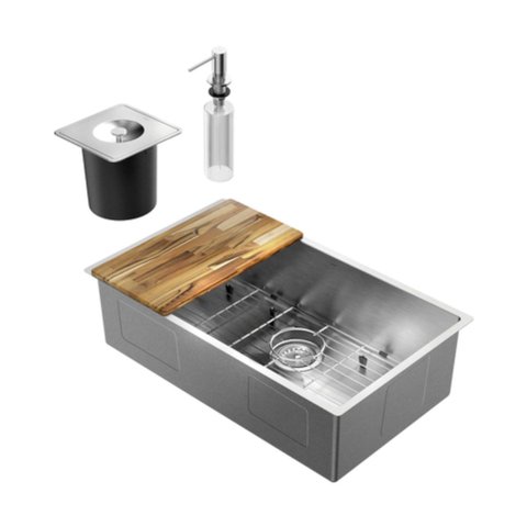 Cuba Docol Bistrô 70x40x20 Cm Aço Inox Escovado Acessórios Lixeira Quadrada