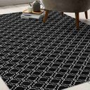 Ver imagem 1 de Tapete Jacquard Antiderrapante 1,32x1,00 Casablanca Preto