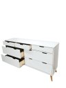 Ver imagem 3 de Cômoda 7 Gavetas em Madeira Maciça Branco/Mel – Santurini Branco / Mel