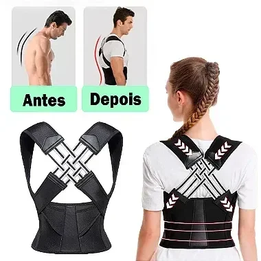 Colete Corretor Postural Ortopédico Coluna Cervical Alinha Postura Tamanho:m - 2