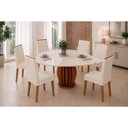 Ver imagem 1 de Mesa Sala Jantar Tokyo+6 Cadeiras Nara Neve DJ Móveis