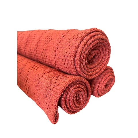 Jogo Rústico 3 Peças 1 Passadeira + 2 Tapetes Terracota