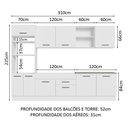Ver imagem 4 de Armário de Cozinha Completa 310cm Branco Agata Madesa 02