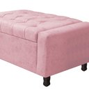 Ver imagem 3 de Calçadeira Baú King Everest P02 195cm para Cama Box Suede - Doce Sonho Móveis Rosa Bebê