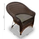 Ver imagem 2 de Conjunto de Poltronas Fibra Sintética Alumínio Berlim - 4 Poltronas + 1 Mesa Centro - Tecido Duna Fe