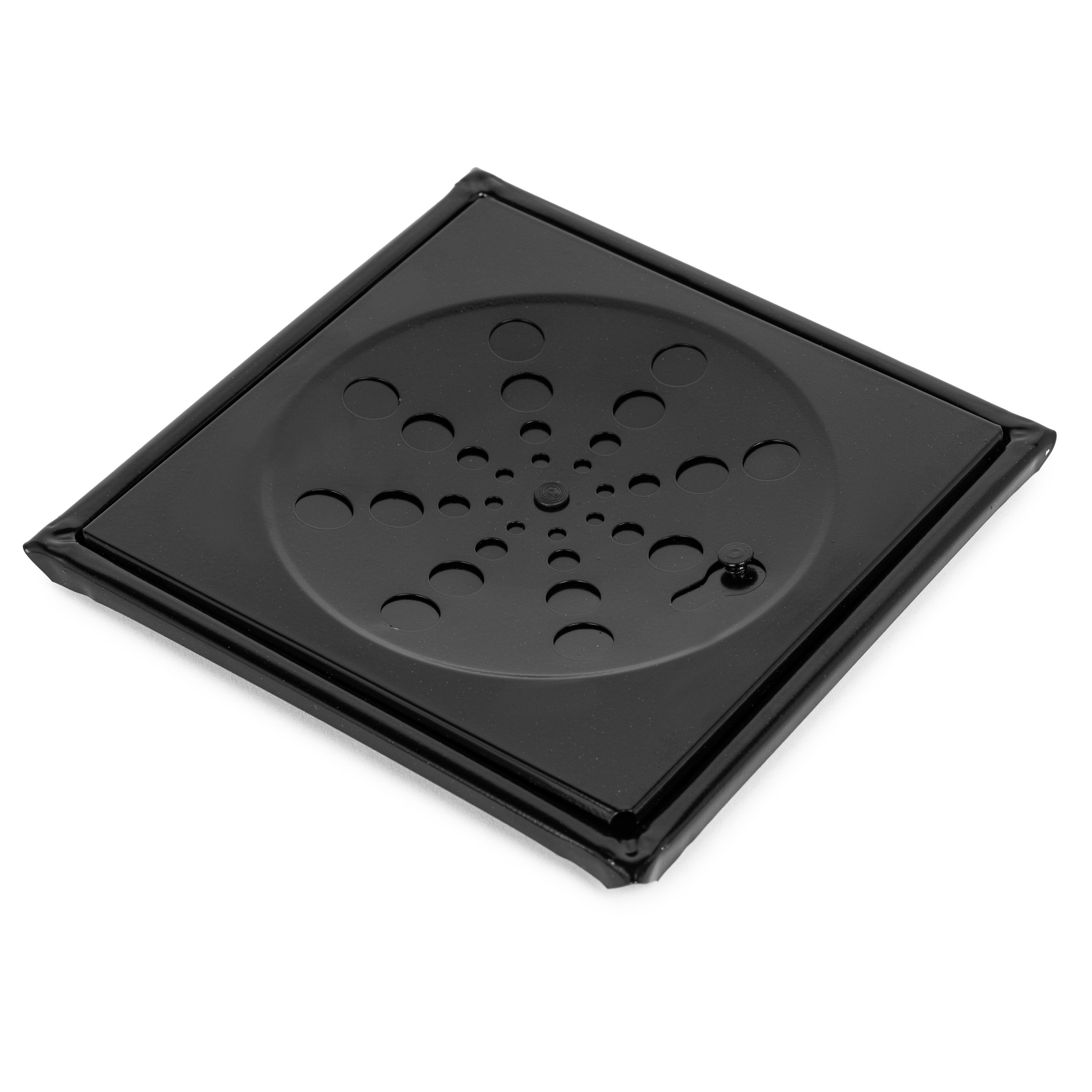 Kit 2 Ralos Grelha Black Preto 15x15 Quadrado Com Caixilho Fecho Sistema Abre e Fecha Para Banheiro - 5