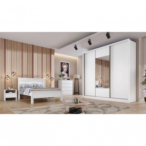 Guarda Roupa Casal - Medelim - Branco - Novo Horizonte