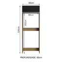 Ver imagem 3 de Porta Geladeira 1 Porta Basculante Rustic/Preto Glamy Madesa