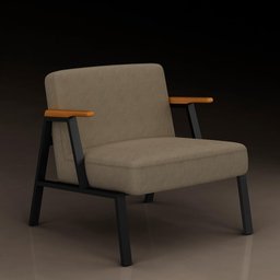 Poltrona Decorativa Coimbra Preto/cinamomo/capuccino - Móveis Arapongas Preto Fosco/cin/suede - 3