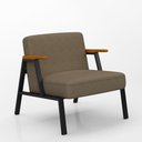 Ver imagem 1 de Poltrona Decorativa Coimbra Preto/cinamomo/capuccino - Móveis Arapongas Preto Fosco/cin/suede