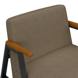 Poltrona Decorativa Coimbra Preto/cinamomo/capuccino - Móveis Arapongas Preto Fosco/cin/suede - 4