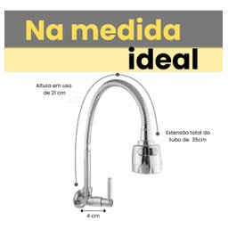 Torneira Gourmet para Pia Cozinha Parede Luxo Sn03cr Snel Metais - 7