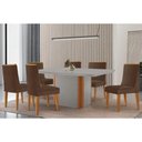 Ver imagem 1 de Conjunto: Mesa Sala Jantar Pietã¡ Curvo 180cm + 6 Cadeiras Dakota Madeira Naturale/off White -