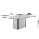 Ver imagem 2 de Conjunto: Mesa Sala Jantar Pietã¡ Curvo 180cm + 6 Cadeiras Dakota Madeira Naturale/off White -
