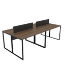 Ver imagem 1 de Estação Trabalho Mesa Industrial 4 Lugares Office Netmobil - Nogal/preto