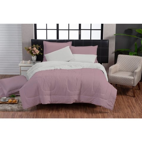 Kit Italiano 3 Peças Queen Rosa e Milk 200 Fios Casa Dona