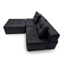 Ver mais imagens de Serena Duo com Pufão Preto 3 Peças Modular Nobuck Estrutura Zero Madeira 100% Espuma D28 Leve Layout