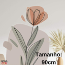 Ver imagem 2 de Adesivo de Parede Flor Rosa Caule Contemporâneo Moderno
