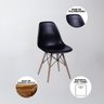 Mesa de Jantar com 4 Cadeiras Pretas Eames 90cm Base Madeira Tampo Preto - Up Home - 3