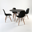 Ver imagem 1 de Conjunto Mesa 90cm e 4 Cadeiras Polipropileno Eiffel; Design para Cozinha e Jantar