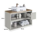 Ver imagem 5 de Balcão Gabinete de Banheiro com Cuba Suspenso 2 Portas 1 Gaveta 80cm Bege Crart-BAL001 Multimóveis