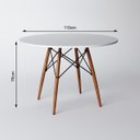 Ver imagem 3 de Mesa de Jantar Redonda Eiffel Eames 110cm Tampo Madeira Branco - Up Home